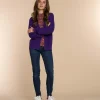 Vrouwen Geisha Fashion Geisha Dames Gebreid Basic Vest 34512-10 Dark Purple