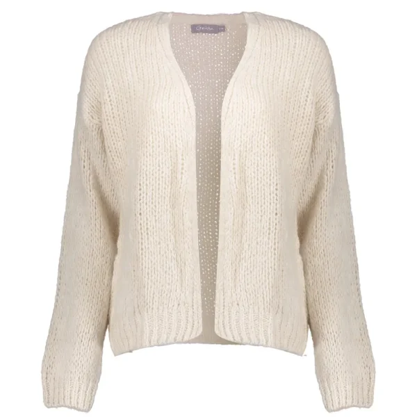 Vrouwen Geisha Fashion Geisha Dames Gebreid Basic Vest 34577-70 Greige