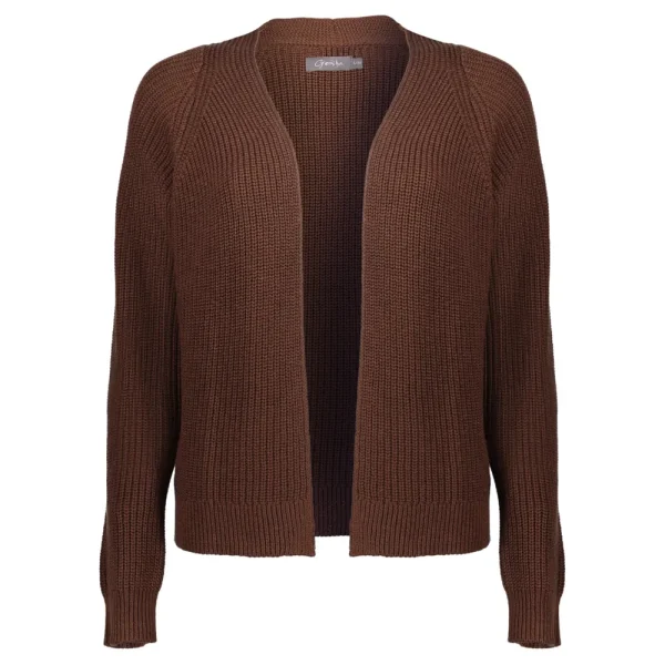 Vrouwen Geisha Fashion Geisha Dames Gebreid Basic Vest 34512-10 Dark Brown