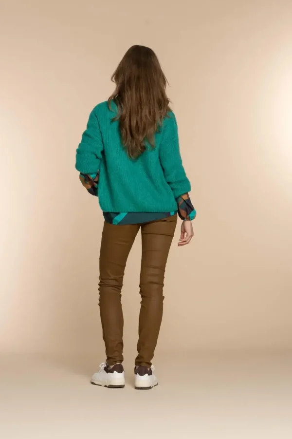 Vrouwen Geisha Fashion Geisha Dames Gebreid Basic Vest 34577-70 Emerald