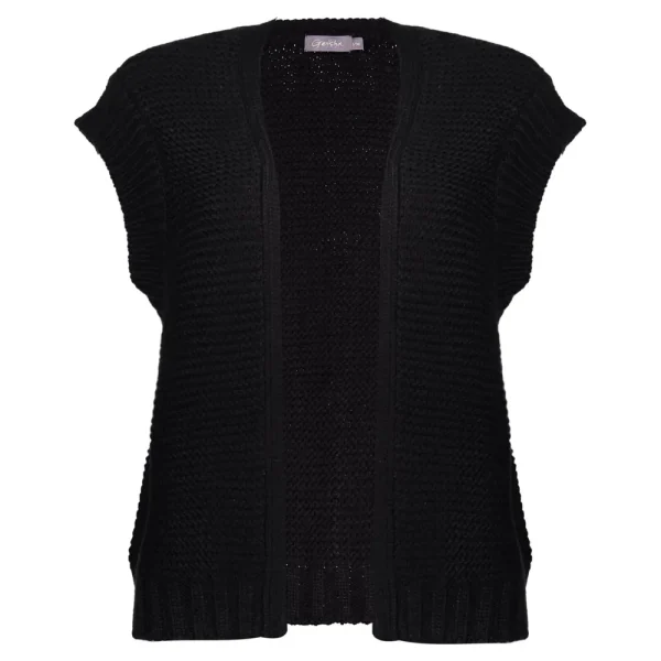 Vrouwen Geisha Fashion Geisha Dames Gebreid Gilet 34541-29 Zwart