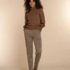 Vrouwen Geisha Fashion Geisha Dames Gebreide Trui Met Pofmouwen 34587-14 Cognac
