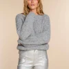 Vrouwen Geisha Fashion Geisha Dames Gebreide Trui Met Pofmouwen 34510-10 Grey Melange