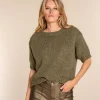 Vrouwen Geisha Fashion Geisha Dames Gebreide Trui Met Korte Mouwen 34840-70 Olive