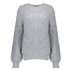 Vrouwen Geisha Fashion Geisha Dames Gebreide Trui Met Pofmouwen 34510-10 Grey Melange