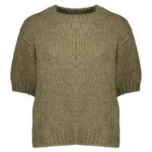 Vrouwen Geisha Fashion Geisha Dames Gebreide Trui Met Korte Mouwen 34840-70 Olive