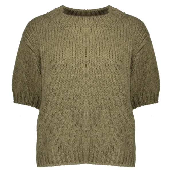 Vrouwen Geisha Fashion Geisha Dames Gebreide Trui Met Korte Mouwen 34840-70 Olive