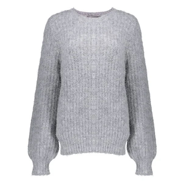 Vrouwen Geisha Fashion Geisha Dames Gebreide Trui Met Pofmouwen 34510-10 Grey Melange