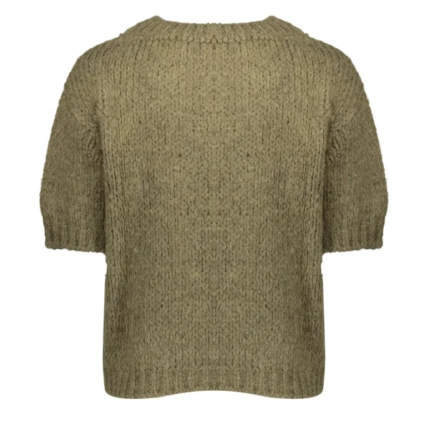 Vrouwen Geisha Fashion Geisha Dames Gebreide Trui Met Korte Mouwen 34840-70 Olive
