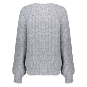 Vrouwen Geisha Fashion Geisha Dames Gebreide Trui Met Pofmouwen 34510-10 Grey Melange