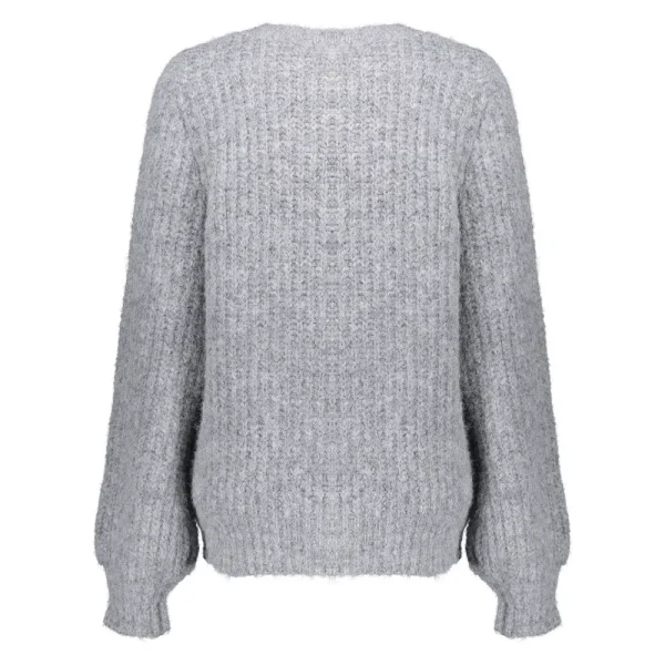 Vrouwen Geisha Fashion Geisha Dames Gebreide Trui Met Pofmouwen 34510-10 Grey Melange