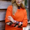 Vrouwen Geisha Fashion Geisha Dames Gebreide Uni Trui 34851-70 Oranje