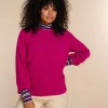 Vrouwen Geisha Fashion Geisha Dames Gebreide Uni Trui 34851-70 Fuchsia