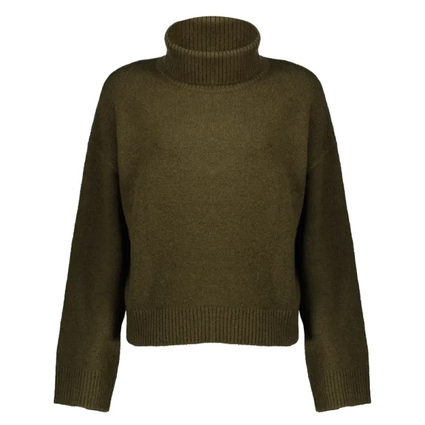 Vrouwen Geisha Fashion Geisha Dames Gebreide Uni Trui Met Turtle Neck 34802-10 Olive