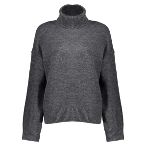 Vrouwen Geisha Fashion Geisha Dames Gebreide Uni Trui Met Turtle Neck 34802-10 Mid Grey