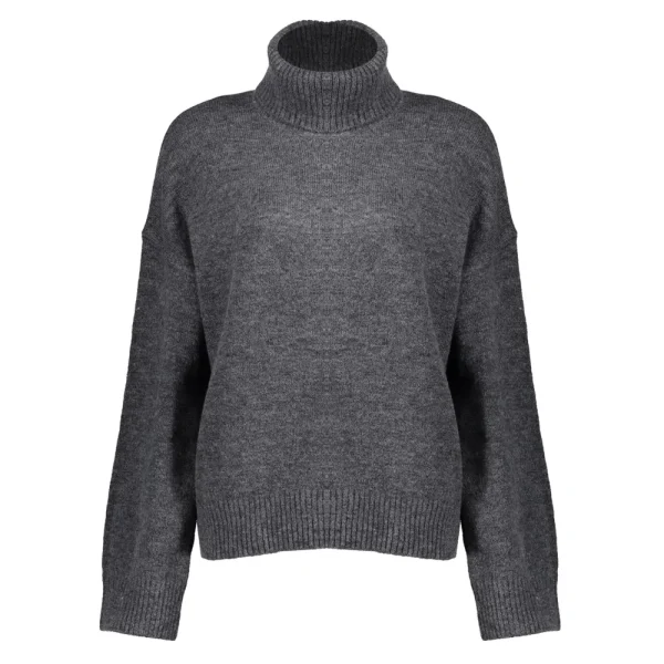 Vrouwen Geisha Fashion Geisha Dames Gebreide Uni Trui Met Turtle Neck 34802-10 Mid Grey