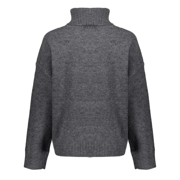 Vrouwen Geisha Fashion Geisha Dames Gebreide Uni Trui Met Turtle Neck 34802-10 Mid Grey