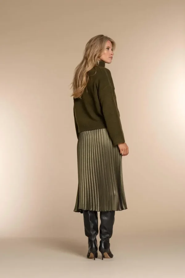 Vrouwen Geisha Fashion Geisha Dames Gebreide Uni Trui Met Turtle Neck 34802-10 Olive