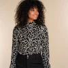 Vrouwen Geisha Fashion Geisha Dames Geprinte Top Met Ballonmouwen 32890-60 Zwart