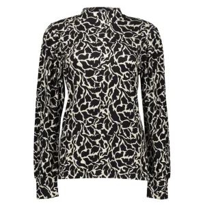 Vrouwen Geisha Fashion Geisha Dames Geprinte Top Met Ballonmouwen 32890-60 Zwart