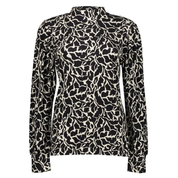 Vrouwen Geisha Fashion Geisha Dames Geprinte Top Met Ballonmouwen 32890-60 Zwart
