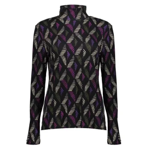 Vrouwen Geisha Fashion Geisha Dames Geprinte Top Met Col 32893-60 Zwart