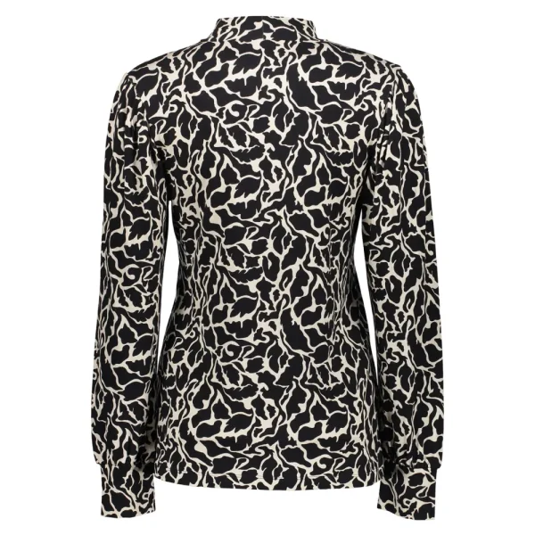Vrouwen Geisha Fashion Geisha Dames Geprinte Top Met Ballonmouwen 32890-60 Zwart
