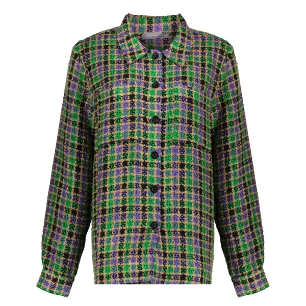 Vrouwen Geisha Fashion Geisha Dames Geruit Blouse Jasje 33684-20 Groen