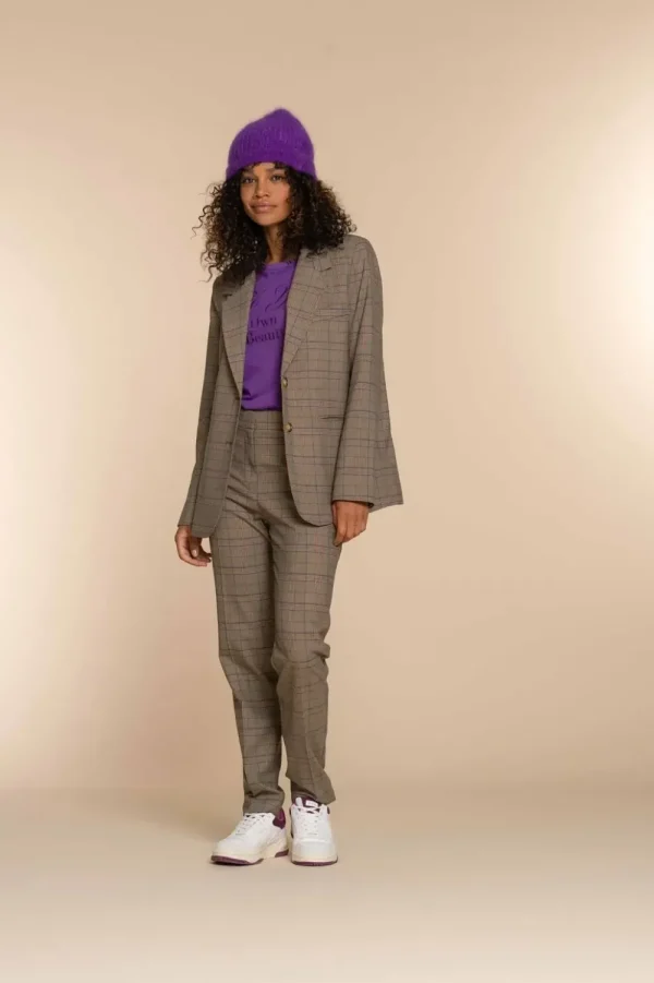 Vrouwen Geisha Fashion Geisha Dames Geruite Blazer 35545-32 Paars