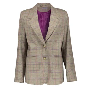 Vrouwen Geisha Fashion Geisha Dames Geruite Blazer 35545-32 Paars