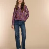 Vrouwen Geisha Fashion Geisha Dames Geruite Blouse 33655-20 Paars