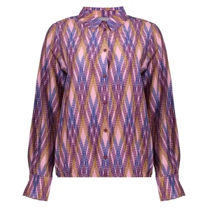 Vrouwen Geisha Fashion Geisha Dames Geruite Blouse 33655-20 Paars