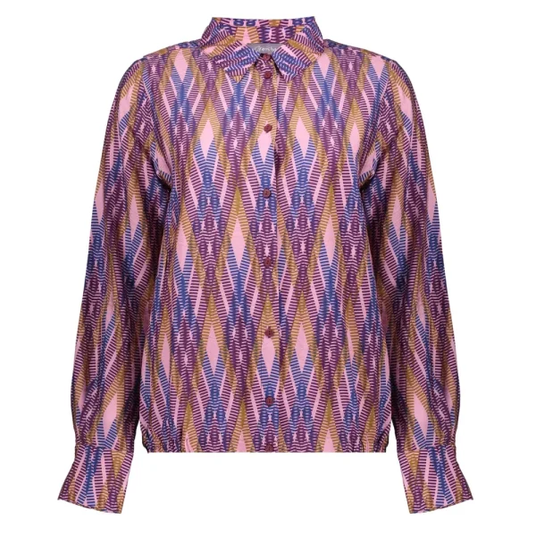Vrouwen Geisha Fashion Geisha Dames Geruite Blouse 33655-20 Paars