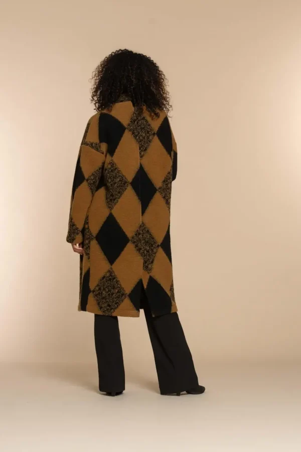 Vrouwen Geisha Fashion Geisha Dames Geruite Manteljas 38582-70 Camel