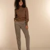 Vrouwen Geisha Fashion Geisha Dames Geruite Slim Fit Pantalon 31552-60 Sand