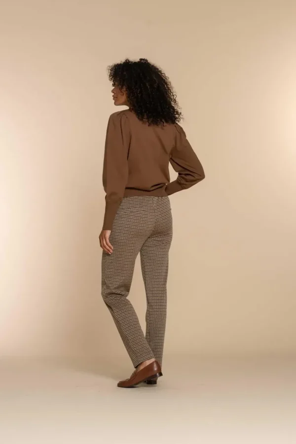 Vrouwen Geisha Fashion Geisha Dames Geruite Slim Fit Pantalon 31552-60 Sand