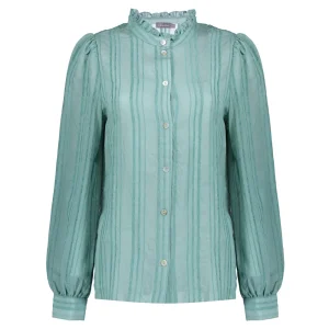 Vrouwen Geisha Fashion Geisha Dames Gestreepte Blouse 33591-26 Emerald