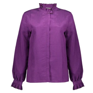 Vrouwen Geisha Fashion Geisha Dames Gestreepte Blouse 33629-20 Paars