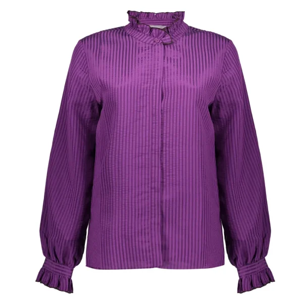 Vrouwen Geisha Fashion Geisha Dames Gestreepte Blouse 33629-20 Paars