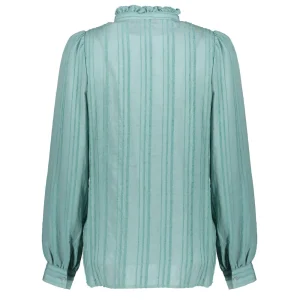 Vrouwen Geisha Fashion Geisha Dames Gestreepte Blouse 33591-26 Emerald