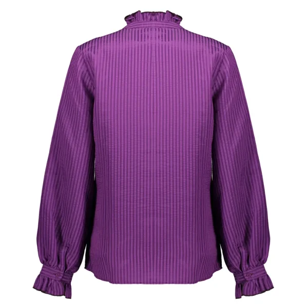 Vrouwen Geisha Fashion Geisha Dames Gestreepte Blouse 33629-20 Paars
