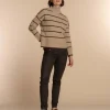 Vrouwen Geisha Fashion Geisha Dames Gestreepte Trui 34591-14 Sand