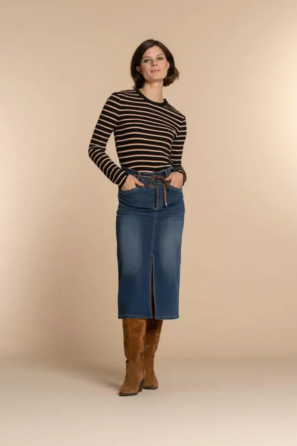 Vrouwen Geisha Fashion Geisha Dames Gestreepte Top 32541-47 Zwart