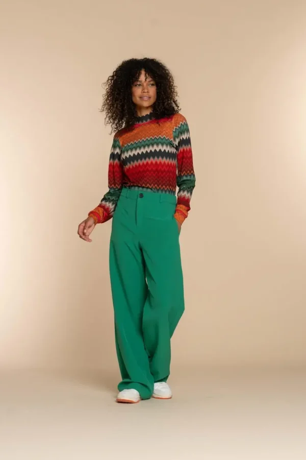 Vrouwen Geisha Fashion Geisha Dames Gestreepte Top 32360-20 Groen