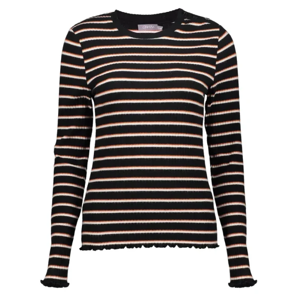 Vrouwen Geisha Fashion Geisha Dames Gestreepte Top 32541-47 Zwart