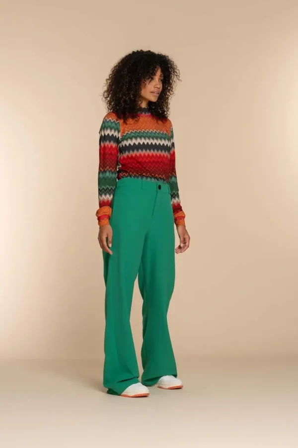 Vrouwen Geisha Fashion Geisha Dames Gestreepte Top 32360-20 Groen