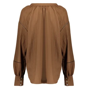 Vrouwen Geisha Fashion Geisha Dames Gestreepte Top 33606-26 Tabacco