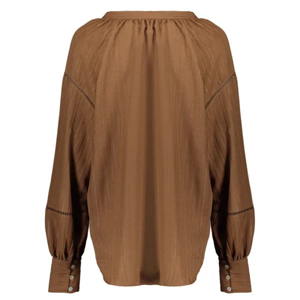 Vrouwen Geisha Fashion Geisha Dames Gestreepte Top 33606-26 Tabacco