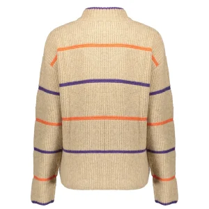 Vrouwen Geisha Fashion Geisha Dames Gestreepte Trui 34590-14 Sand