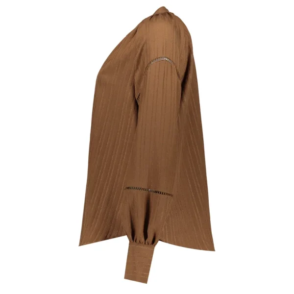 Vrouwen Geisha Fashion Geisha Dames Gestreepte Top 33606-26 Tabacco